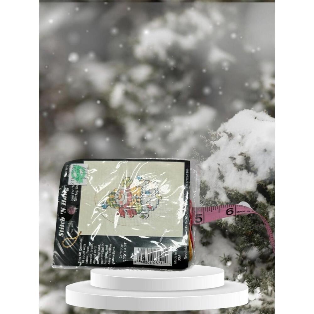 Stitch N Hang Ornament Cross Stitch Kit Snowman Design - Picture 4 of 4